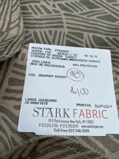 18 Berkbox76 Square Jacquard by Aldeco Terracota Dark Taupe Gray Brown Abstract 1yd x 30" MSRP USD 270/y