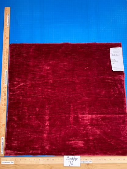 19 Berkbox76 Square Velvet by Old World Weavers Como Linen Rouge Red Velvet Texture MSRP USD354/y
