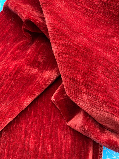19 Berkbox76 Square Velvet by Old World Weavers Como Linen Rouge Red Velvet Texture MSRP USD354/y