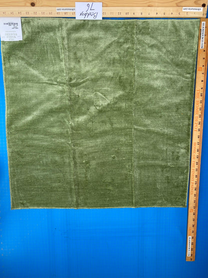 20 Berkbox76 Square Velvet by Old World Weavers Como Linen Citrus Green Velvet Texture MSRP USD354/y
