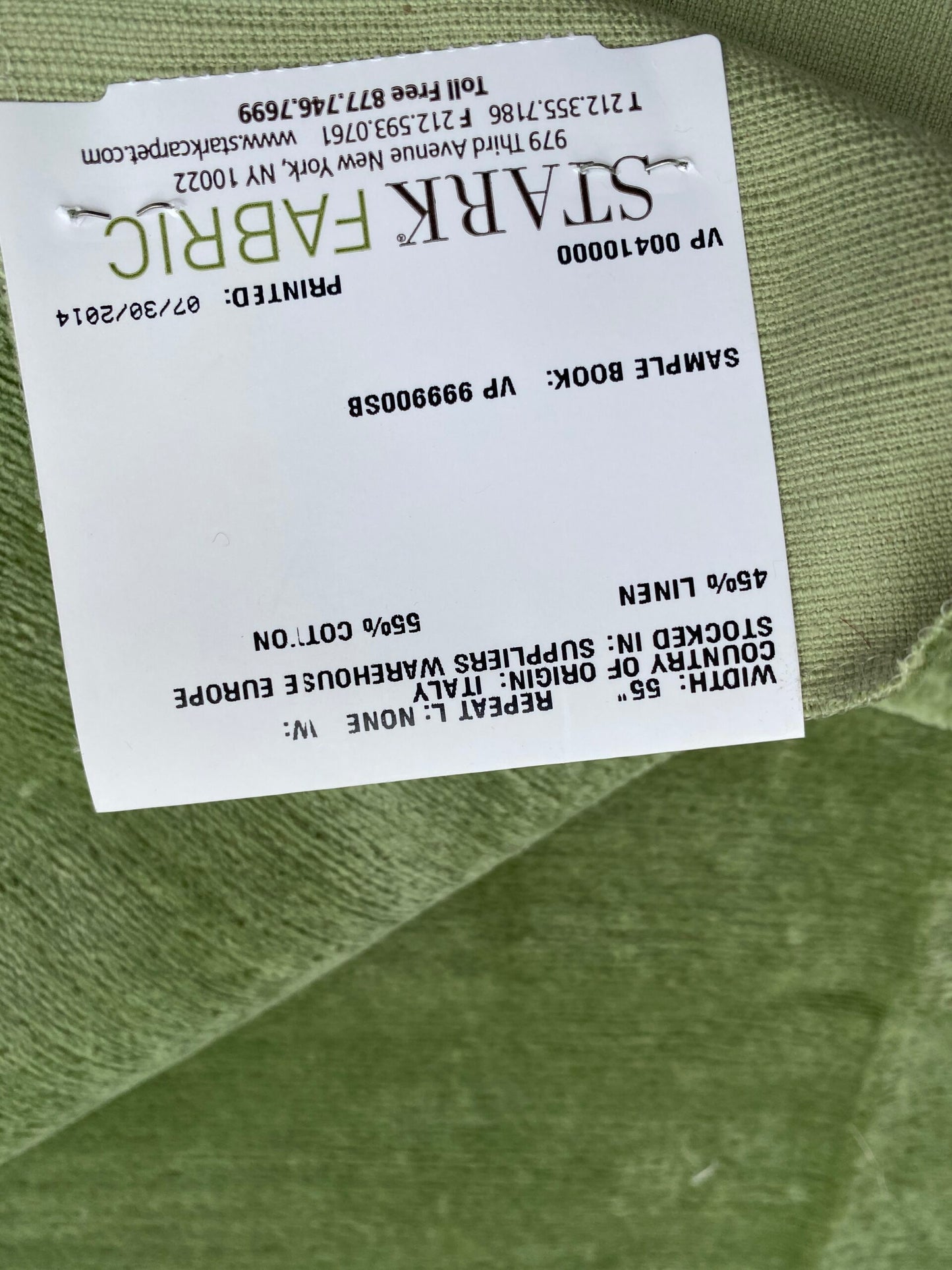 20 Berkbox76 Square Velvet by Old World Weavers Como Linen Citrus Green Velvet Texture MSRP USD354/y