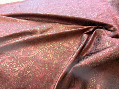 by yard Boboli Garden Silk Damask Italian Metallic Red Spice Rose MSRP USD 568/yard