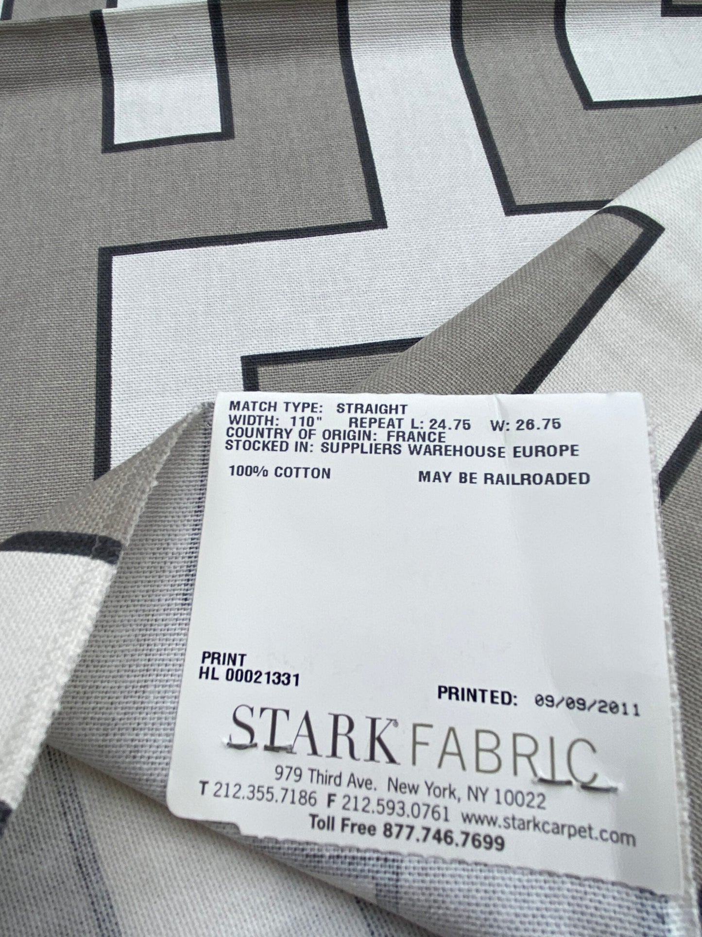1 Berkbox77 Square Printed Fabrics by Grey Watkins Long Garden Grey Cream White Black Geometric MSRP USD156/y