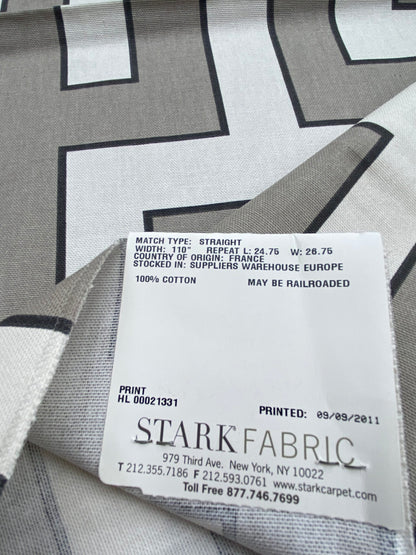 1 Berkbox77 Square Printed Fabrics by Grey Watkins Long Garden Grey Cream White Black Geometric MSRP USD156/y