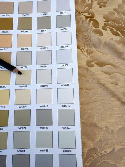0.88 yards High End Veranda Renaissance Damask 100% Silk Pale Yellow Gold