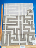 2 Berkbox77 Square Printed Fabrics by Grey Watkins Long Garden Grey Cream White Black Geometric 1.2yd x 25" MSRP USD156/y