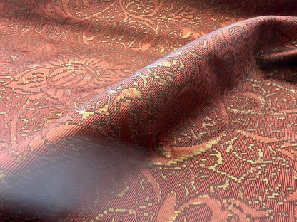 by yard Boboli Garden Silk Damask Italian Metallic Red Spice Rose MSRP USD 568/yard