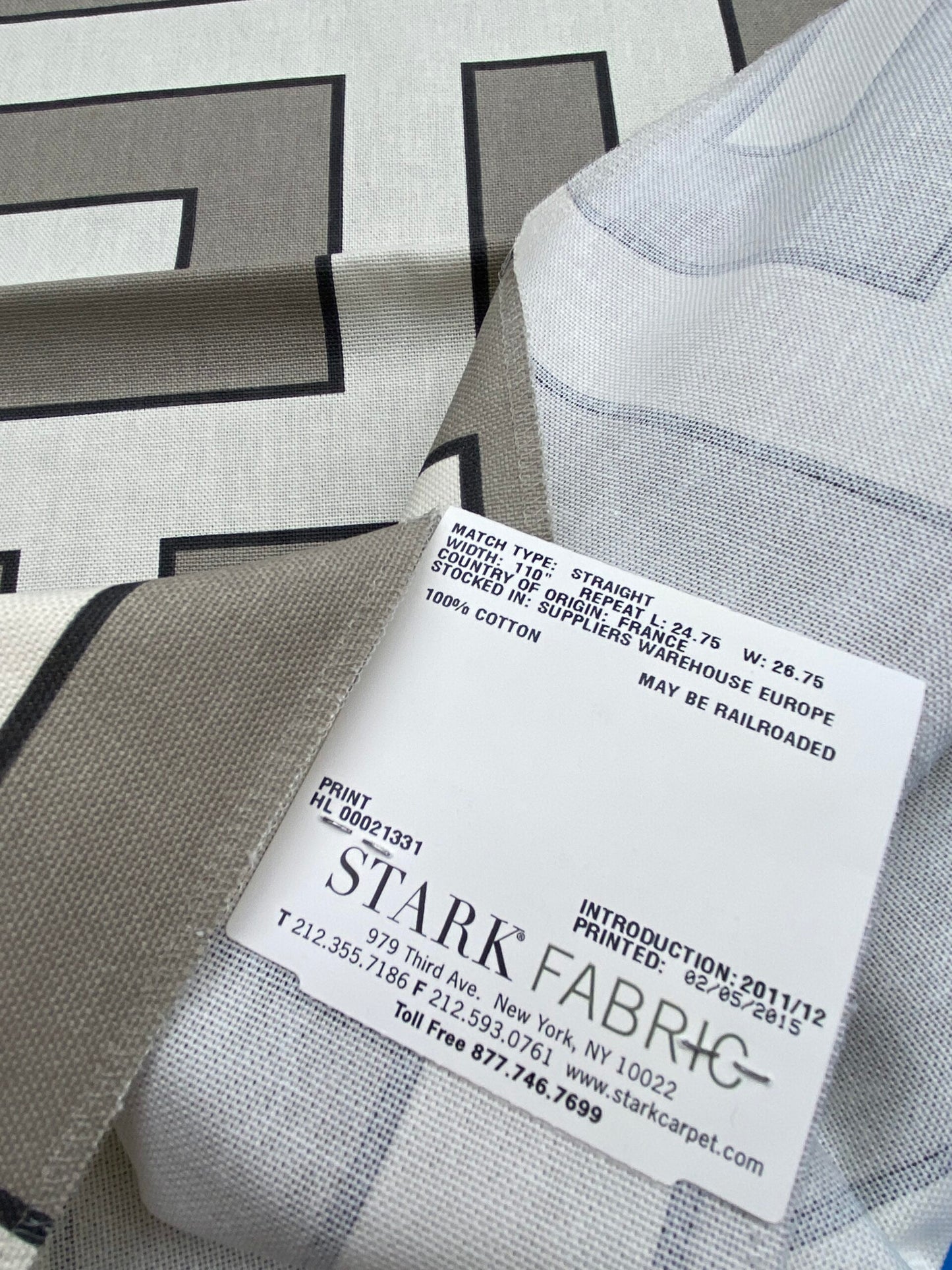 3 Berkbox77 Square Printed Fabrics by Grey Watkins Long Garden Grey Cream White Black Geometric 1.2yd x 26" MSRP USD156/y