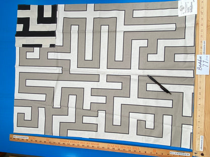 4 Berkbox77 Square Printed Fabrics by Grey Watkins Long Garden Grey Cream White Black Geometric 1yd x 26" MSRP USD156/y