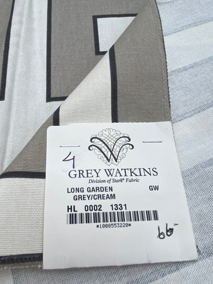 4 Berkbox77 Square Printed Fabrics by Grey Watkins Long Garden Grey Cream White Black Geometric 1yd x 26" MSRP USD156/y
