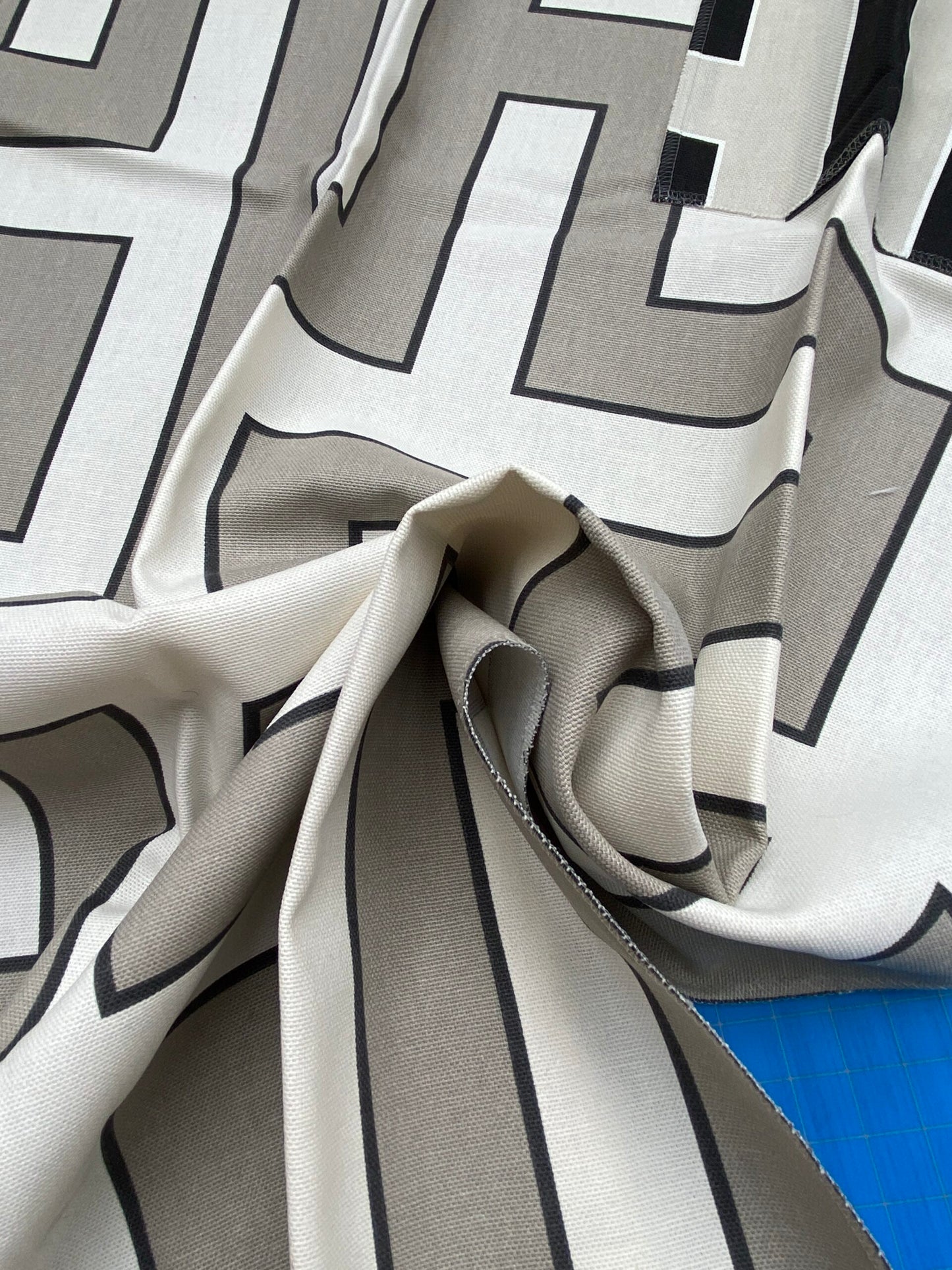 4 Berkbox77 Square Printed Fabrics by Grey Watkins Long Garden Grey Cream White Black Geometric 1yd x 26" MSRP USD156/y