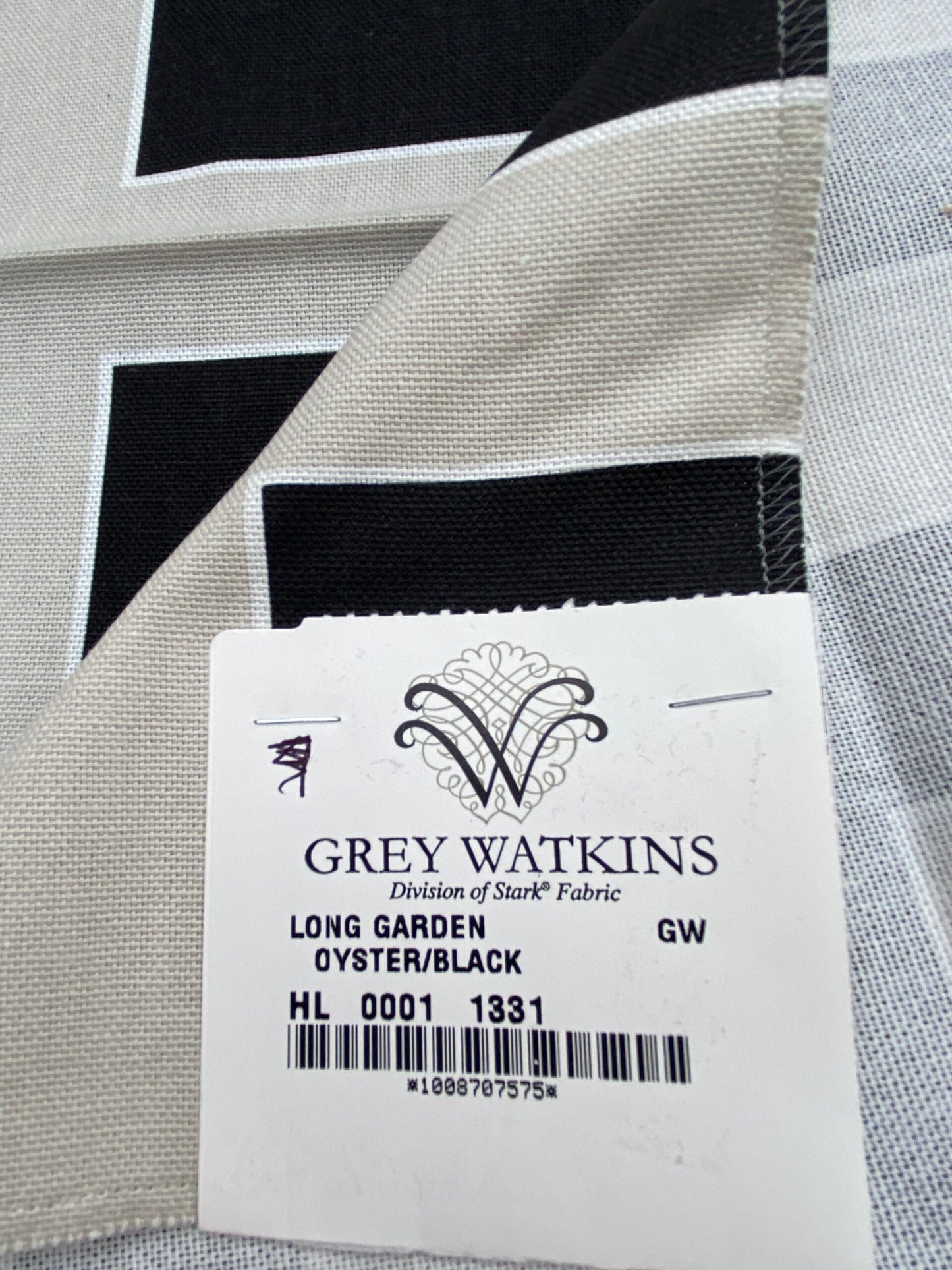 5 Berkbox77 Square Printed Fabrics by Grey Watkins Long Garden Black White Gray Geometric MSRP USD156/y