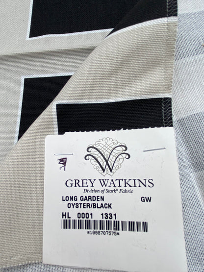 5 Berkbox77 Square Printed Fabrics by Grey Watkins Long Garden Black White Gray Geometric MSRP USD156/y