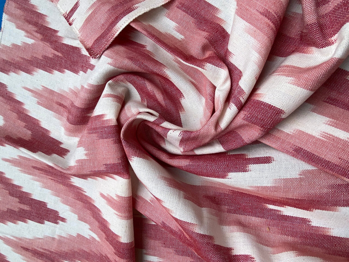 8 Berkbox77 Square Printed Fabrics by Scalamandre Adras Ikat Weave Coral Red Orange White Cotton MSRP USD150/y