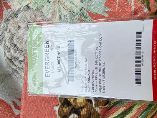 9 Berkbox77 Square Printed Fabrics by Grey Watkins Evergreen Salmon Orange Green Brown Tropical Tree Foliage MSRP USD441/y