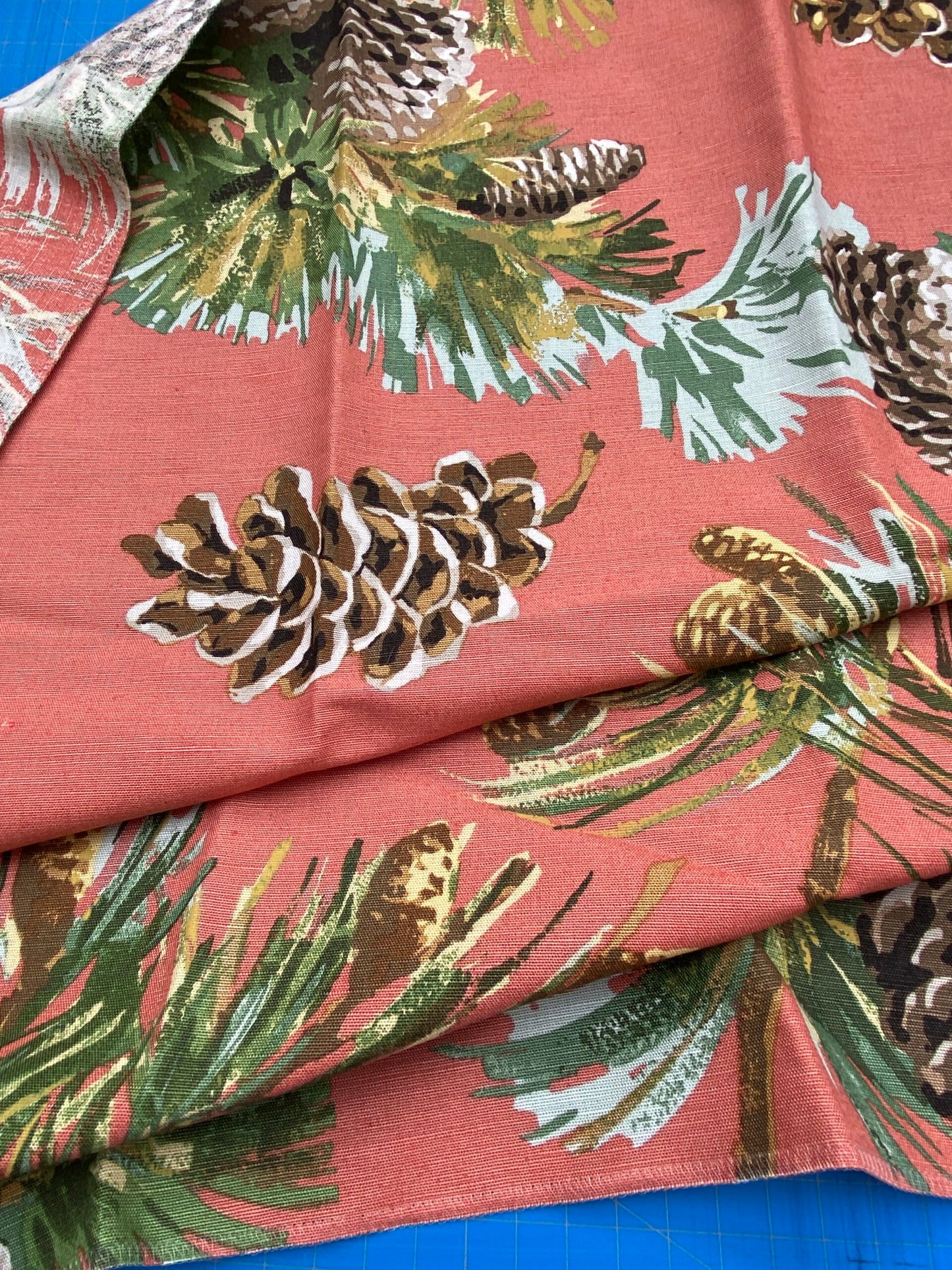 9 Berkbox77 Square Printed Fabrics by Grey Watkins Evergreen Salmon Orange Green Brown Tropical Tree Foliage MSRP USD441/y