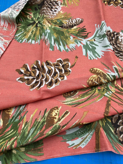 9 Berkbox77 Square Printed Fabrics by Grey Watkins Evergreen Salmon Orange Green Brown Tropical Tree Foliage MSRP USD441/y