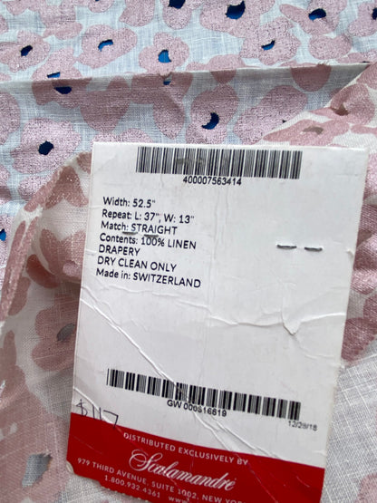 10 Berkbox77 Square Printed Fabrics by Grey Watkins Oleana Petal Pink White Sheers Floral Linen MSRP USD516/y