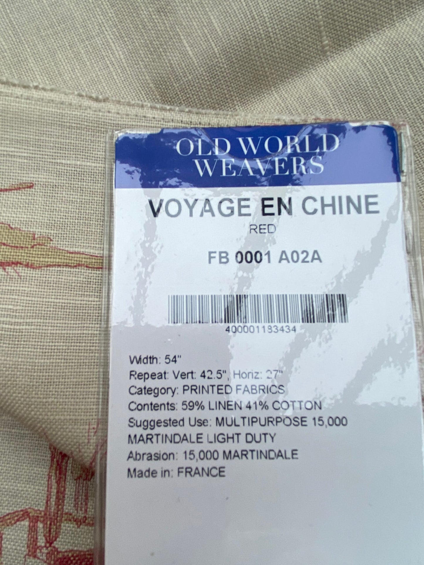 11 Berkbox77 Square Printed Fabrics by Voyage En Chine Red Print Chinoiserie Asian Garden Elephant MSRP USD 388/yd