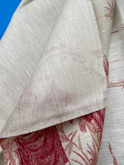 11 Berkbox77 Square Printed Fabrics by Voyage En Chine Red Print Chinoiserie Asian Garden Elephant MSRP USD 388/yd