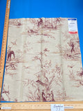 13 Berkbox77 Square Printed Fabrics by Voyage En Chine Mauve Red Beige Print Chinoiserie Asian Garden Elephant MSRP USD 388/yd