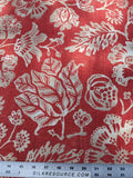 Scalamandre  CALAIS LINEN PRINT in Coral Pink Red Mediterrinan Pomegranite Block Print Heavy Linen MSRP USD300+/y