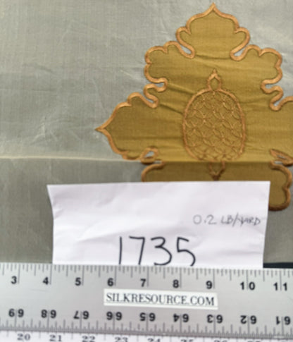 Divinity 100% Silk Organza with Medallion Embroidery Copper Gold