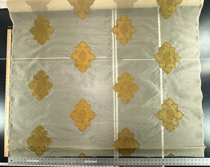 Divinity 100% Silk Organza with Medallion Embroidery Copper Gold