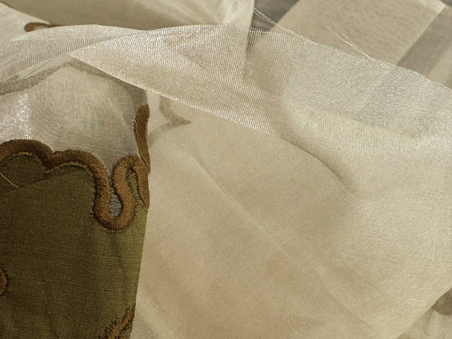 Divinity 100% Silk Organza with Medallion Embroidery Copper Gold