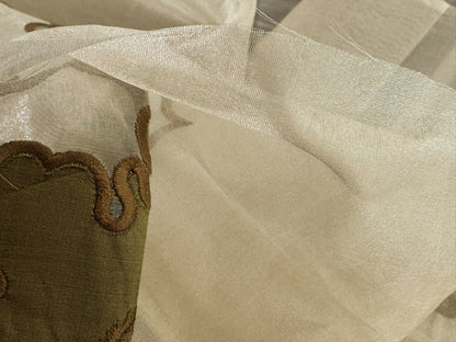 Divinity 100% Silk Organza with Medallion Embroidery Copper Gold