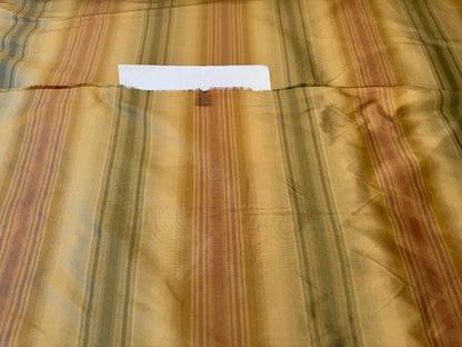 Scalamandre Ombre Silk Taffeta Stripe Terracotta Red Sage Green Beige Gold -By The Yard - MSRP USD248/y