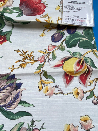 23 Berkbox77 Square Printed Fabrics by Grey Watkins Les Fleurs Mysterieuses Multi Color on White Floral Cotton Linen MSRP USD 784/Y