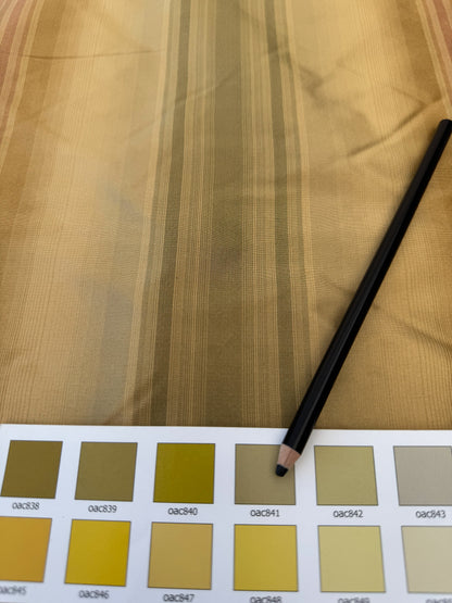Scalamandre Ombre Silk Taffeta Stripe Terracotta Red Sage Green Beige Gold -By The Yard - MSRP USD248/y