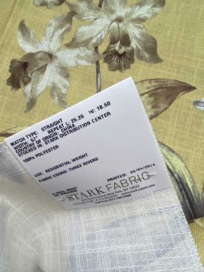 25 Berkbox77 Square Printed Fabrics by Old World Weavers Harkness Park Lemon Grass Yellow Polyester Floral MSRP USD 200+/Y