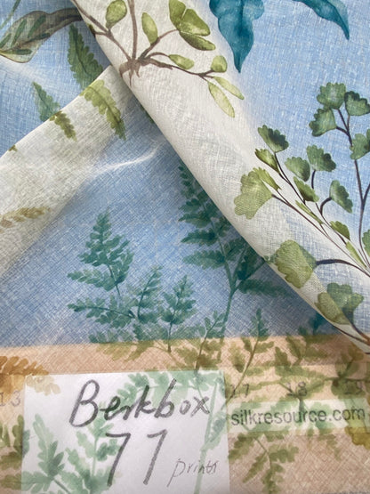 27 Berkbox77 Square Printed Fabrics by Old World Weavers Woodbury Sheer Spring Green Blue  Sheer MSRP USD 100/Y