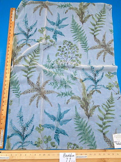 28 Berkbox77 Square Printed Fabrics by Old World Weavers Woodbury Sheer Spring Green Blue  Sheer MSRP USD 100/Y
