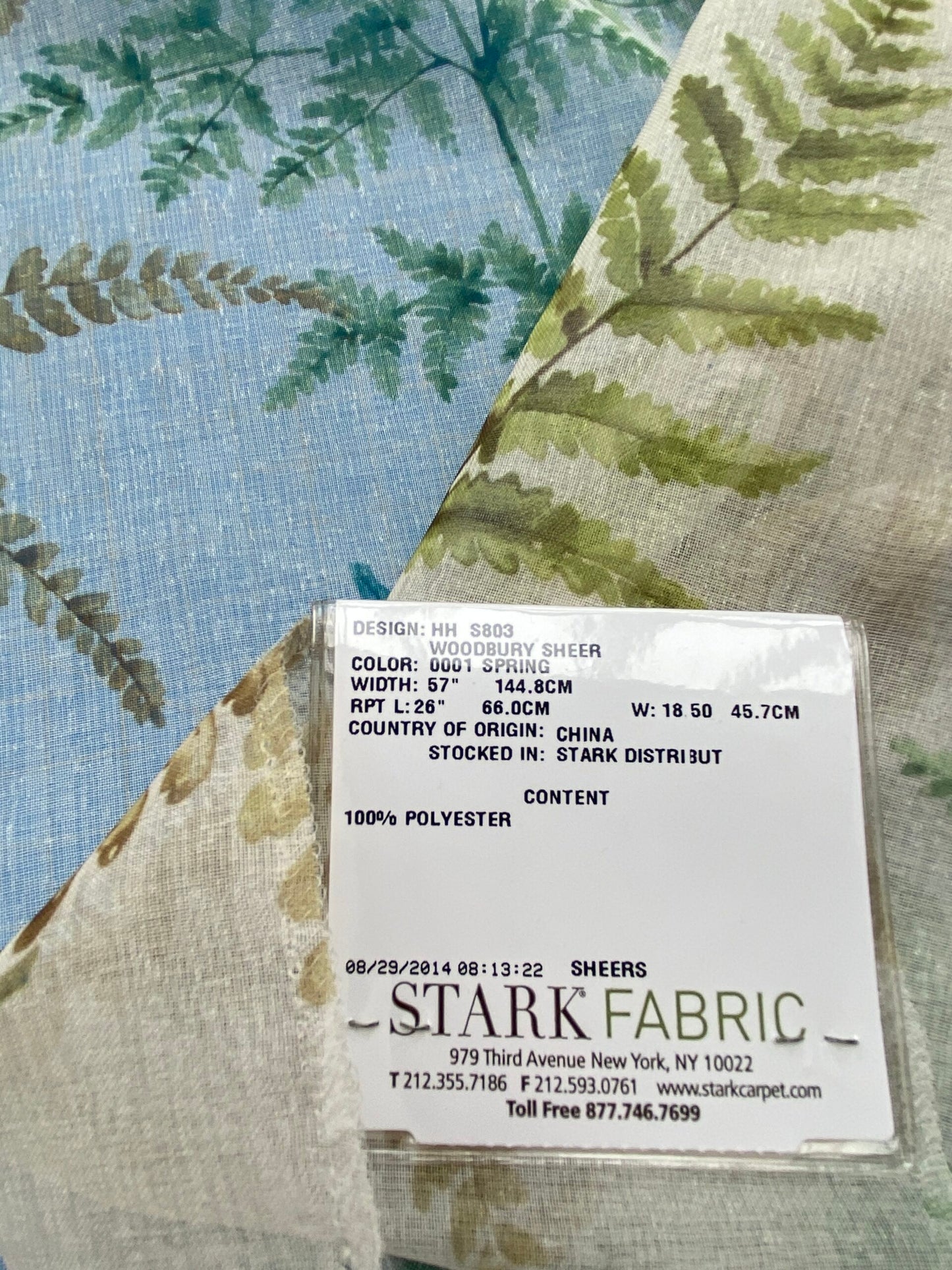 28 Berkbox77 Square Printed Fabrics by Old World Weavers Woodbury Sheer Spring Green Blue  Sheer MSRP USD 100/Y