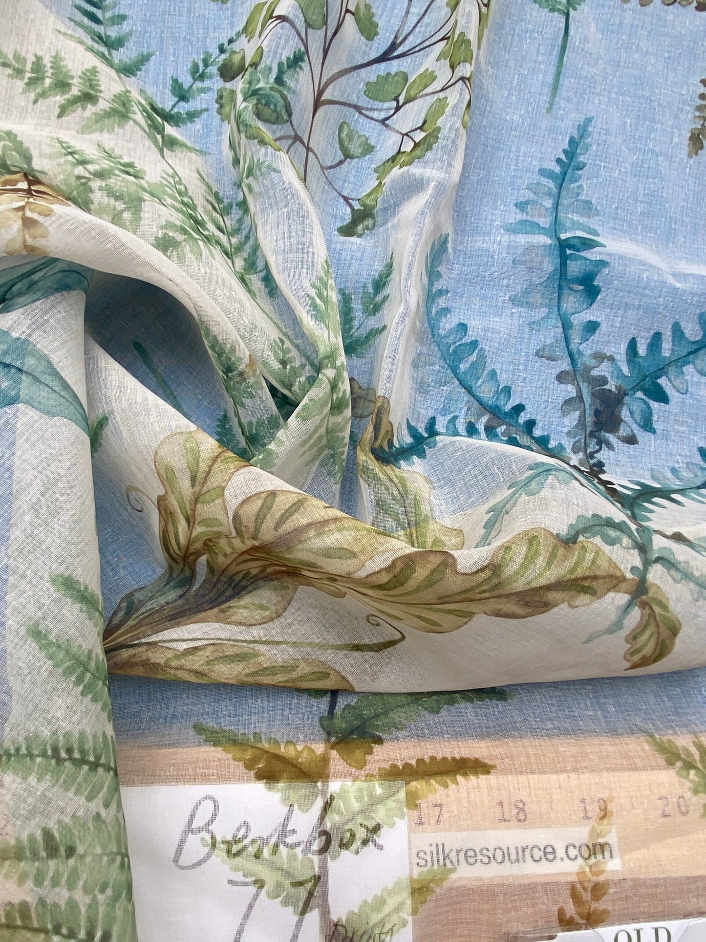 28 Berkbox77 Square Printed Fabrics by Old World Weavers Woodbury Sheer Spring Green Blue  Sheer MSRP USD 100/Y