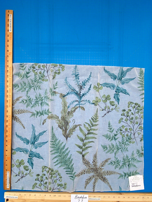 29 Berkbox77 Square Printed Fabrics by Old World Weavers Woodbury Sheer Spring Green Blue  Sheer MSRP USD 100/Y