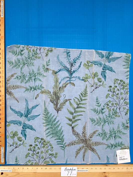 30 Berkbox77 Square Printed Fabrics by Old World Weavers Woodbury Sheer Spring Green Blue MSRP USD 100/