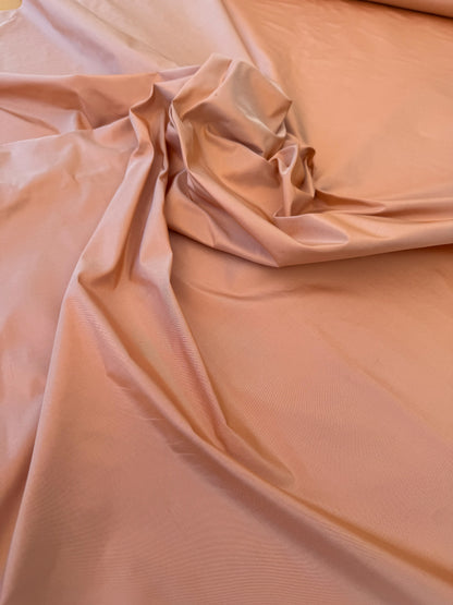 Scalamandre 100%silk Taffeta Juicy Peach Pink Orange With Silver Shot - By The Yard