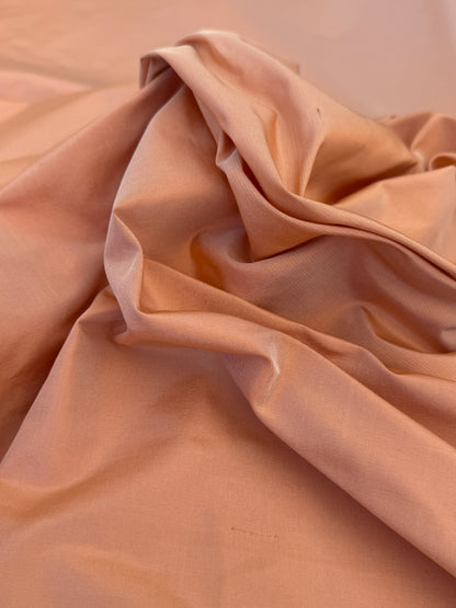 Scalamandre 100%silk Taffeta Juicy Peach Pink Orange With Silver Shot - By The Yard