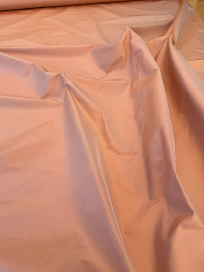 Scalamandre 100%silk Taffeta Juicy Peach Pink Orange With Silver Shot - By The Yard