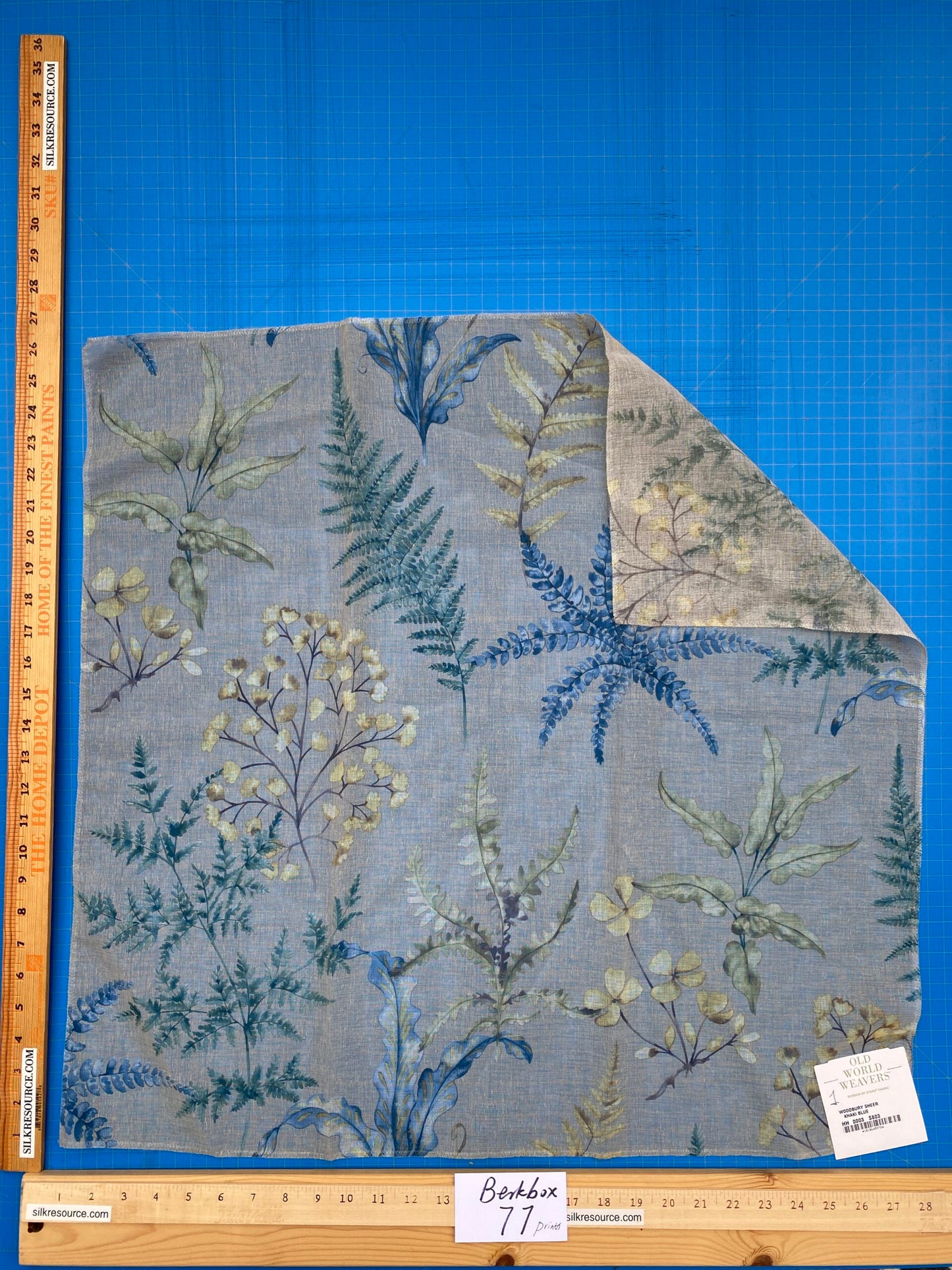 35 Berkbox77 Square Printed Fabrics by Old World Weavers Woodbury Sheer Khaki Beige Floral Print  Sheer MSRP USD 100/y