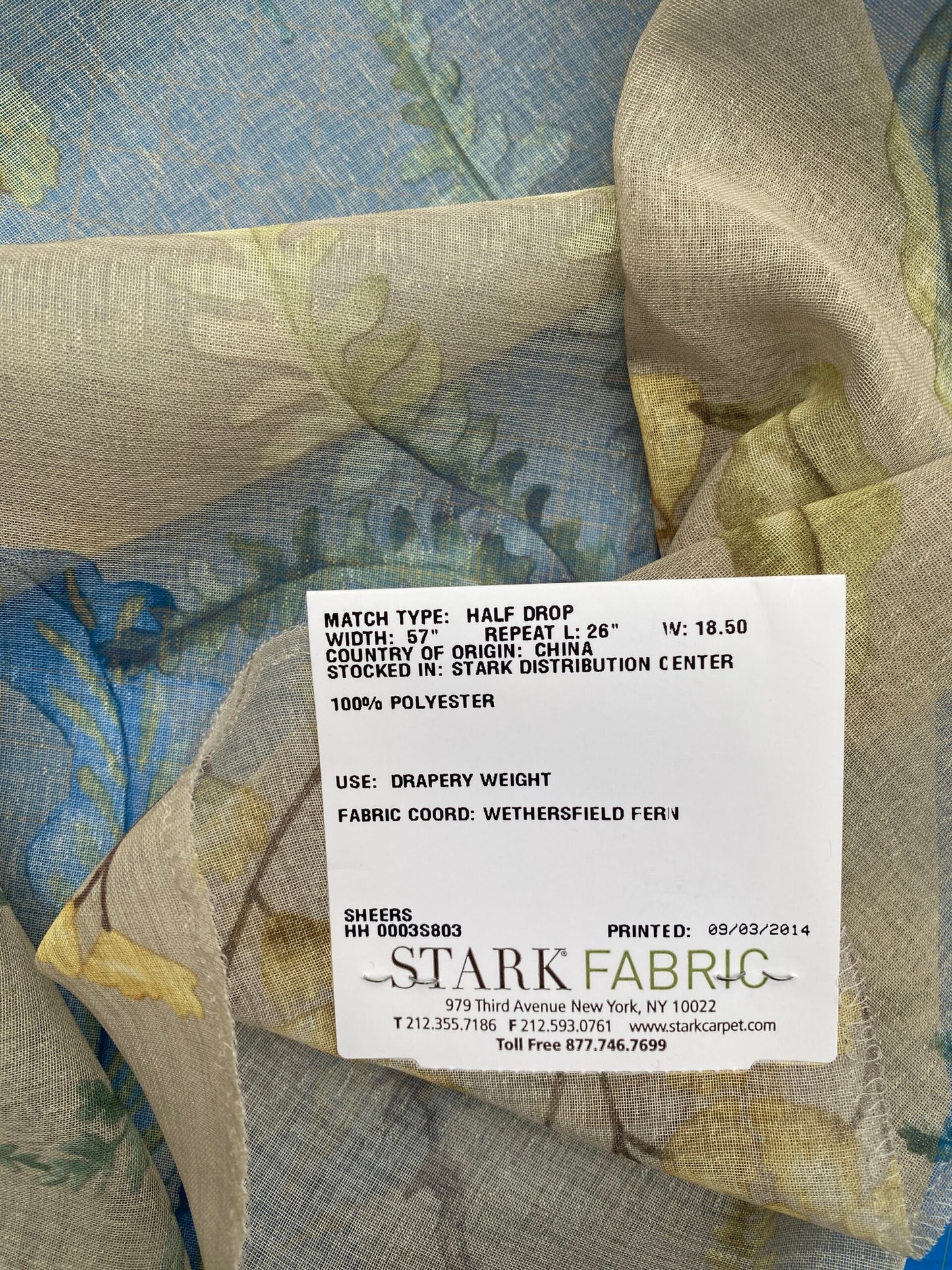 35 Berkbox77 Square Printed Fabrics by Old World Weavers Woodbury Sheer Khaki Beige Floral Print  Sheer MSRP USD 100/y