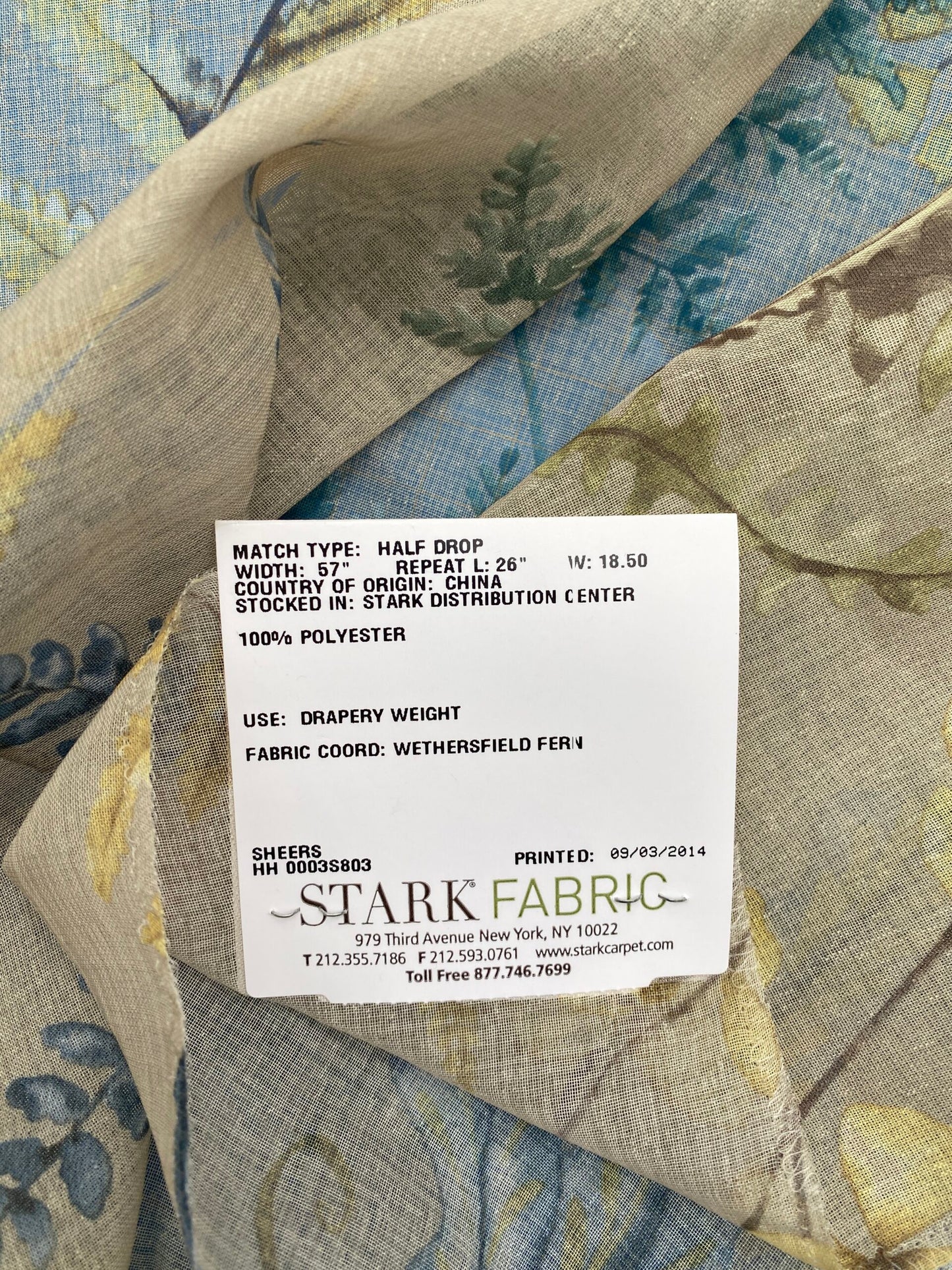 36 Berkbox77 Square Printed Fabrics by Old World Weavers Woodbury Sheer Khaki Beige Floral Print Sheer MSRP USD 100/y
