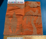 Special Order Clarence House Sukhothai Linen Silk Mandarin Orange Asian Damask MSRP USD 356/y