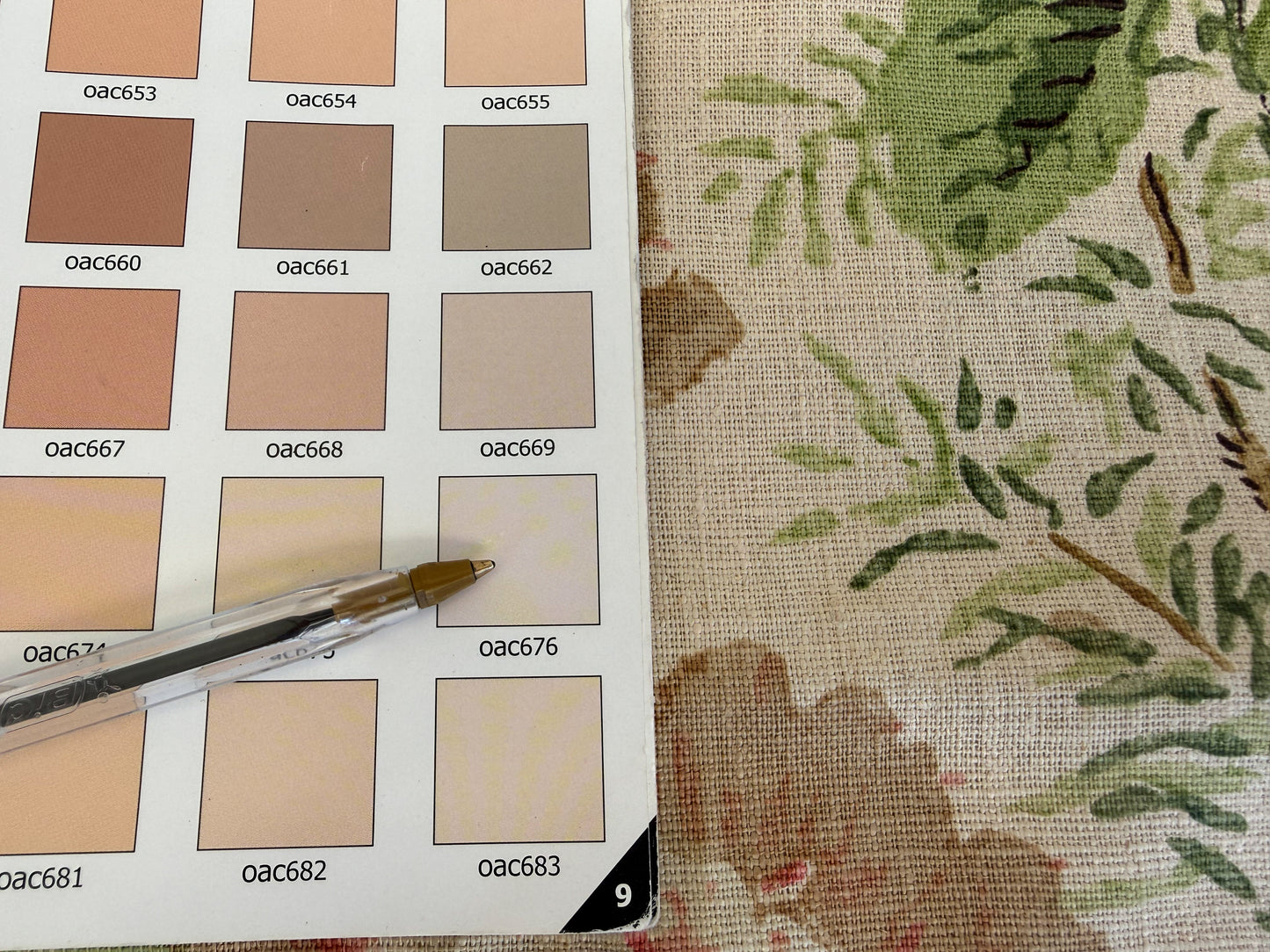 Lee Jofa Hollyhock HDB Coral Apple Red Pink Green Linen Print Floral Botanical MSRP USD796/y Special Order