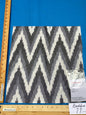 38 Berkbox77 Square Printed Fabrics by Scalamandre Adras Ikat Weave Carbon Black White Cotton Chevron MSRP USD 150/y
