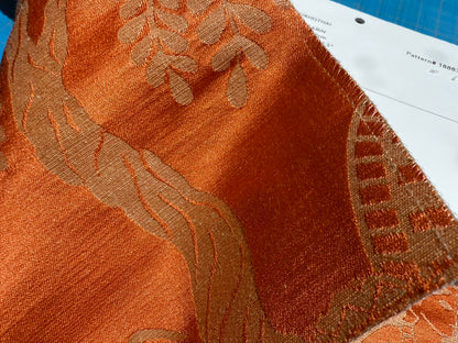 Special Order Clarence House Sukhothai Linen Silk Mandarin Orange Asian Damask MSRP USD 356/y